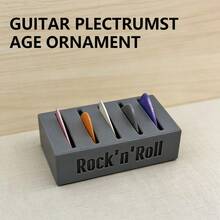 3D打印吉他拨片展示盒，适合吉他手和演奏家，可容纳10个拨片，时尚的吉他主题礼物，适合音乐爱好者和音乐家，可作为男孩女孩的生日礼物，也可作为万圣节、感恩节、圣诞节等节日的礼物。
