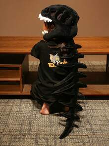 Adult Dinosaur Skeleton Costume Set, Funny Skull Outfit, Animal Themed Party Cosplay - Grey - View 17