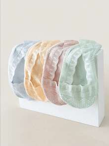 5双夏季女士亲肤柔软吸汗透气抗起球防臭防滑蕾丝浅口船袜