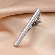 Men's 4Pcs Tie Clip Set With Black Gift Box, Silver Necktie Clips, Tie Bars, Formal Business Suit Accessories For Men, Wedding Gift - Silver - View 4