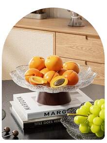 Fruit Plate With High Appearance Living Room Dried Fruit Plate With Glacier Pattern Fruit Plate Dining Table Bone Plate Cake Snacks Place Plate - Multicolor - View 2