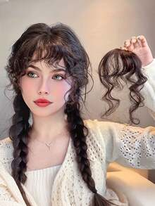 Synthetic Curly Bangs Clip-In Hair Extension Fringe False Hairpiece Women Clip In Front Hair Bangs - Multicolor - View 8