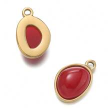 1 pieza Colgante de acero inoxidable con cuentas de piedras naturales, colgante DIY para hacer collares y pulseras, suministros para joyería