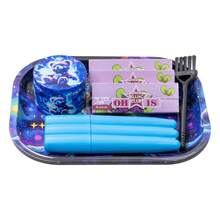 7pcs Rolling Tray Set, Including 7"*5.5" Rolling Tray, 3 Volumes Of Fruity Rolling Papers, Metal Grinder, Three-Hole Cigarette Case,Small Brush, Easy To Carry, Birthday And Gift For Friends. Father's Day Gift. - Nhiều màu - Xem 14