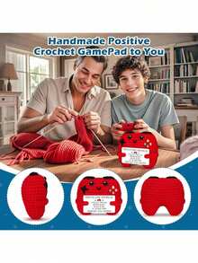 1 món quà hình tay cầm chơi game đan móc mang ý nghĩa tích cực, phù hợp cho cả nam và nữ tuổi teen, búp bê nhồi bông hình tay cầm chơi game, quà tặng cho con trai và em trai, mang lại sự động viên tinh thần. - Nhiều màu - Xem 3