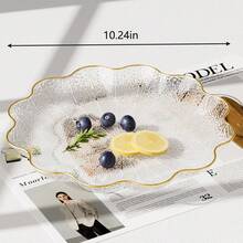 Fruit Plate With High Appearance Living Room Dried Fruit Plate With Glacier Pattern Fruit Plate Dining Table Bone Plate Cake Snacks Place Plate - Multicolor - View 15