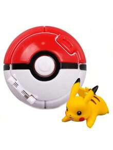 1Set/2PCS 1 Pokeball+1 Pokemon Model Toys,Pokemon Surprise Flipping Pet Ball,Fun Collectible Toy,Perfect For Birthday Gifts,Party Favors