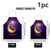 1 chiếc tạp dề in họa tiết Ramadan, lời chúc phúc Ramadan, quà tặng Ramadan, đồ trang trí Ramadan, 100% Polyester, không tay, thiết kế dây đeo cổ, thích hợp để nấu ăn, nướng bánh và tiếp khách, tuyệt vời cho gia đình, nhà hàng, tiệc tùng, tiệc nướng ngoài trời, tạp dề nướng bánh | Tạp dề rực rỡ | Tạp dề Polyester | Tạp dề in - Nhiều màu - Xem 10