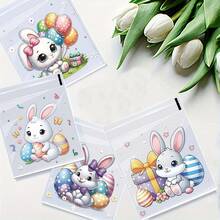 50/100pcs Cute Rabbit Gift Bags - Self-Adhesive, Colorful, Easter And Holiday Party Gift Bags, Printed With Adorable Rabbit Patterns, Plastic Material, Ideal For Celebrations And Decorations, Gift Packaging Supplies - Multicolor - View 1