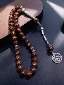 1 件 33 件 10 毫米绿色玻璃珠单链 Tasbih 祈祷手链适合日常佩戴 - 彩色 - 查看 8
