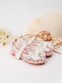 1双春季女式/学生舒适系带平底鞋，婴幼儿鞋，时尚童鞋，幼儿系带布鞋，小女孩玛丽珍平底布鞋，婚礼花童平底鞋 - 白色 - 查看 5