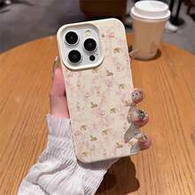1pc TPU Material Elegant Light Pink Floral Deer & Swan Pattern Phone Case Compatible With IPhone 17 Pro Max/17/16 Pro Max/15/13/12/11, S20 FE/A15/S24/A55, Redmi Note 11/12/13 Pro, Full Coverage Anti-Drop Soft Protective Cover - White - View 4