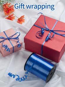 1 cuộn, 250 thước Anh (khoảng 76 mét) ruy băng xoắn màu xanh dương, thích hợp để gói quà, buộc bóng bay, trang trí đám cưới, sinh nhật và nhiều dịp khác - Ruy băng kim loại sáng bóng, lý tưởng để gói bó hoa, dùng trong ngày Valentine, đám cưới, sinh nhật và nhiều dịp khác. - Màu xanh lam - Xem 2