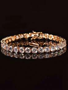 8英寸男士时尚简约网球链手链，链轻盈奢华嘻哈风格，适合日常佩戴 - 波浪手鍊 - 查看 12