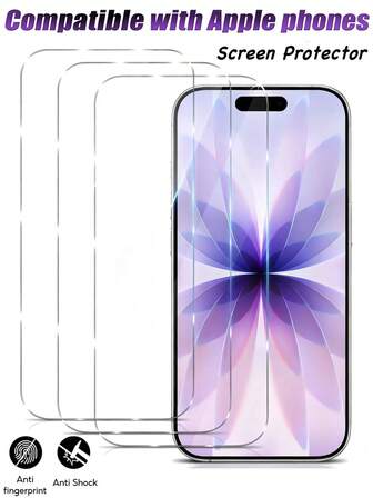 3-pack kompatibel med Apple härdat glas, HD-glasfilm kompatibel med iPhone 17 Pro Max skärmskydd [militär klass splittersäker] härdat glasskärm, kompatibel med Apple 16 Pro Max / 16/15Promax / 14/13/12/11/Xr/Xsmax/Xs skärmskydd, [9H hårdhet] [heltäckande] [bubbelfri] [lätt att installera] lämplig för mobiltelefonskal, presenter, lämplig för födelsedagar, familj, vänner mobiltelefonskärmskydd, mobiltelefontillbehör