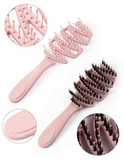 1 件 Maggi 杆式镂空猪肋梳 - 高冠蓬松头皮按摩刷，圣诞礼品套装，奢华圣诞袜填充物和欧洲假期必备护发产品