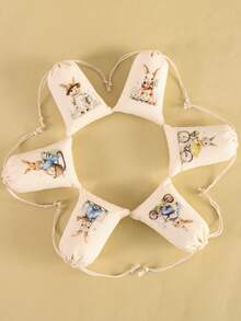 6个复活节礼品袋 - 趣味兔子图案棉质束口礼品袋，可重复使用，适用于派对礼品包装、家居复活节装饰、珠宝收纳袋、春夏假日派对礼物包装用品