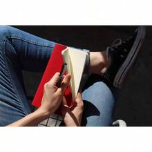 Cuaderno A5 tapa blanda de piel sinttica, para sketchbook, dibujar, escribir, notas, diario. Cosido. HECHO A MANO. Azul, Puntos - Rojo + Lisas - Ver 6