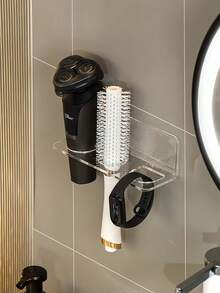 Clear Acrylic Bathroom Organizer No-Drill Wall-Mounted Storage Rack Waterproof Adhesive Row Hooks Bathroom Kitchen Bedroom Back To School Essential Accessories For Hair Accessories Toiletries Comb Toothpaste - Multicolor - View 12