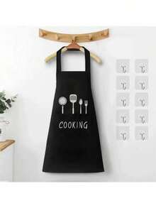 1 Durable Kitchen And Home Cooking Waterproof, Oil Resistant And Stain Proof Apron - Waterproof, Oil Resistant, With Pockets - Neutral Kitchen Suit, Providing Fashionable Protection For Cooking Enthusiasts