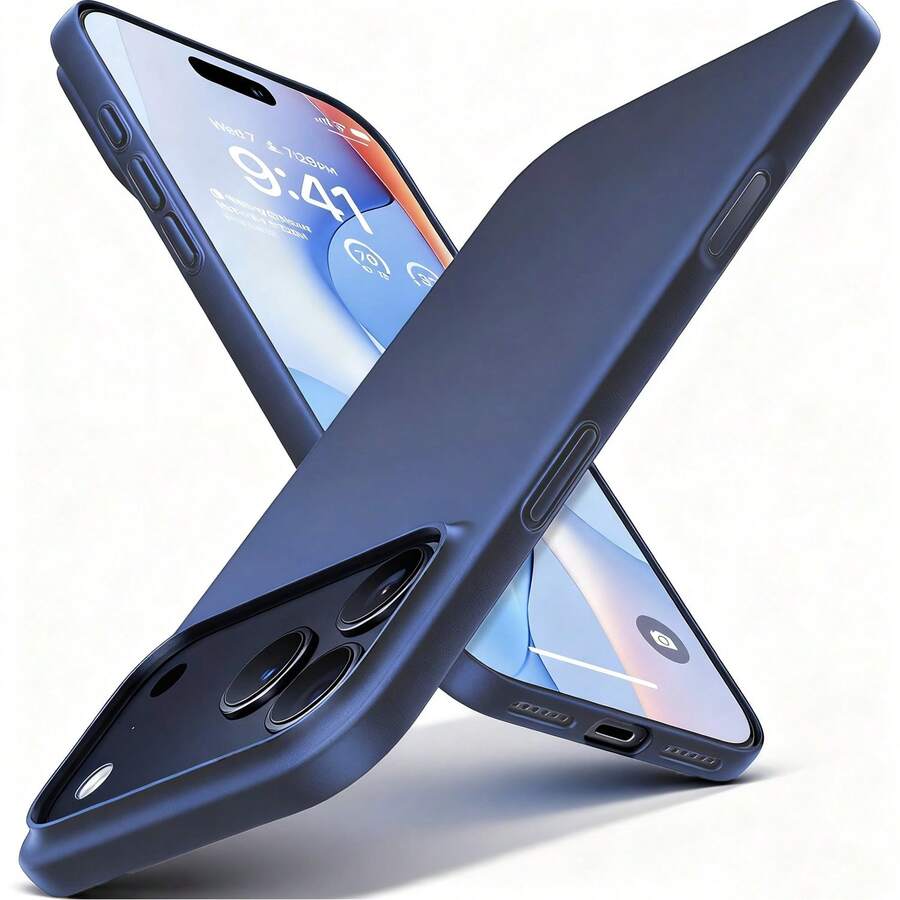 Ultra-Thin Matte Hard PC Phone Case Compatible With IPhone 17 Pro Max, 17 Pro, 17 Air, Also Compatible With IPhone 7-16 Series - Blue - View 1