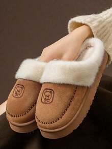 秋冬季毛绒保暖拖鞋，柔软舒适，男女通用室内家居保暖拖鞋，适合闺蜜节、小狗、嘉年华、派对装饰、鞋子、春夏精选、伴娘礼物、房间、卧室装饰、海滩、旅行、男士、女士、度假、妇女节、旅行必备、婚礼回礼、Y2K、卧室、女性汽车配件、厨房装饰 - 彩色 - 查看 5