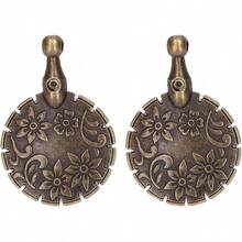 2 colgantes cortadores de hilo, colgante de corte de hilo de metal para herramientas de costura, cortador de hilo de metal antiguo herramientas de corte redondas para costura - inicial - Ver 4