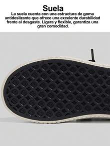 Zapatillas de skate casuales fashion para hombre y mujer, zapatos casuales para parejas: Superficie de fibra sintética ligera y transpirable, suela de PU con amortiguación. Zapatillas bajas con cordones en blanco y verde, ideales para skate, uso diario y ocasiones formales. Calzado casual adecuado para todas las temporadas, joven y fashion, forro cómodo, perfecto para commuting al aire libre. Diseño de colores contrastantes, duraderas y resistentes, zapatillas deportivas para parejas, calzado deportivo-casual. - Blanco y Negro - Ver 10