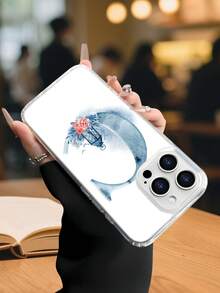 Lujo Ligero Estilo y BellezaLámpara floral Funda de Teléfono Transparente con Compatibilidad de Carga Inalámbrica Magnética Compatible con 17 17PROMAX 17PRO 16PROMAX 16PRO y Todos los Modelos Impresc - transparente - Ver 3