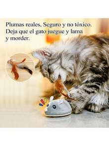 Juguete de Ratón en Movimiento Automático,Ratón Mini Inteligente Juguete para Gatos USB Recargable,Juguete eléctrico para Gatos,36693432 - Multicolor - Ver 6