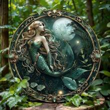 CIF BUY Enchanting Mermaid Wall Art Sculpture In Aluminum - Bathroom Decor & Unique Gift For Sea Lovers | Handcrafted Ocean Themed Metal - Nhiều màu - Xem 10