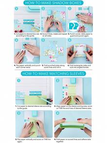 1pc Shadow Box Punch Board, Suitable For DIY Shadow Box And Sleeve Making, Bring Your Paper Craft Creations To Life! Can Make 4 Common Sizes Of Exquisite Shadow Boxes: 2", 3", 4" And 5" - Multicolor - View 6
