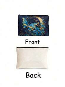 Geantă de machiaj cu fluture și lună, trusă cosmetică esențială de călătorie, geantă de mână pentru pensule de machiaj pentru femei, cadou de ziua de naștere, alegerea ideală pentru surori și prietene. Această geantă de machiaj la modă cu fermoar este ușoară și pliabilă, fiind alegerea perfectă pentru o geantă de machiaj de călătorie și organizator de articole de toaletă, precum și un cadou ideal pentru prietene și profesori. Geantă de machiaj, geantă cosmetică, geantă de toaletă, geantă de spălat, esențială pentru croazieră, articole esențiale pentru vacanță pentru bărbați și femei, recipiente de călătorie, cadouri esențiale pentru sărbători pentru femei.