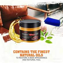 80g Pulimento y acondicionador de madera con cera de abeja naranja, pulimento de muebles de cera de abeja (para muebles de madera y productos de cuero) - 80 g de aceite de cera para madera + toalla cuadrada - Ver 5