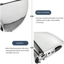 XISH Hemobllo Soporte De Clip Para Vidrio Ajustable De Aleación De Zinc Para Espejos Y Estantes De Vidrio Clips De Boca De Resistentes Para Baño Hogar Y Exhibidores - 10x8x4cm - Ver 4
