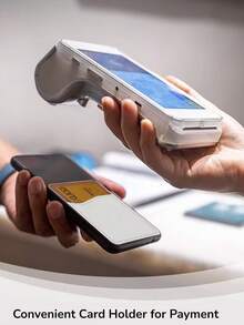 1pc Customized PU Leather Adhesive Card Holder - Phone Back Pocket, Can Store Cards, Large Capacity Leather Card Case, Can Print Logo, Phone Card Holder