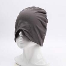 Gorro de Dormir Unisex% Algodón Antialérgico Gorro de Casa de Dos Capas Gorro de Tela No Alérgico - Gris claro (ZZZ) - Ver 9