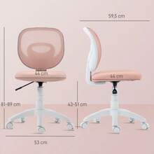 Bürostuhl Ergonomischer Schreibtischstuhl Mit C-Förmiger Rückenstütze, Höhenverstellbar Rosa - Pink - View 3