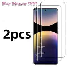 Curved Screen Protector, 2pcs, Compatible With Honor 200/200 Pro/400 Pro/Magic7 Lite/Magic7 Pro Curved Black Edge Screen Protector, High Definition Transparent Anti-Scratch Anti-Drop Tempered Glass Phone Screen Film - Clear - View 11