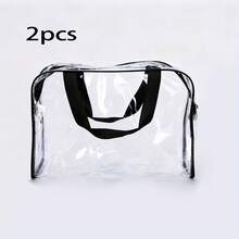 2pcs Thick Transparent Storage Bags With Sturdy Zipper And Handle - Large Plastic Storage Bags, Suitable For Travel, Toys, Clothes, Blocks, Supplies Etc. - Durable Multipurpose Rectangular Storage Bags (Can Be Used For Other Purposes), Storage Baskets - Multicolor - View 10