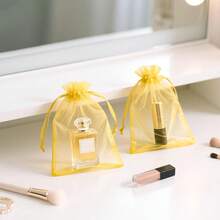 50/20pcs Organza Gift Bags With Drawstring, Jewelry Candy Wedding Party Favor Net Bags - Gold - View 4