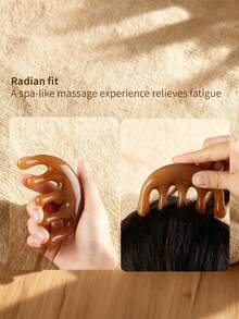 1个5齿按摩梳，树脂大齿头穴位按摩理疗工具，爪形头皮按摩器，便携式 - 彩色 - 查看 4