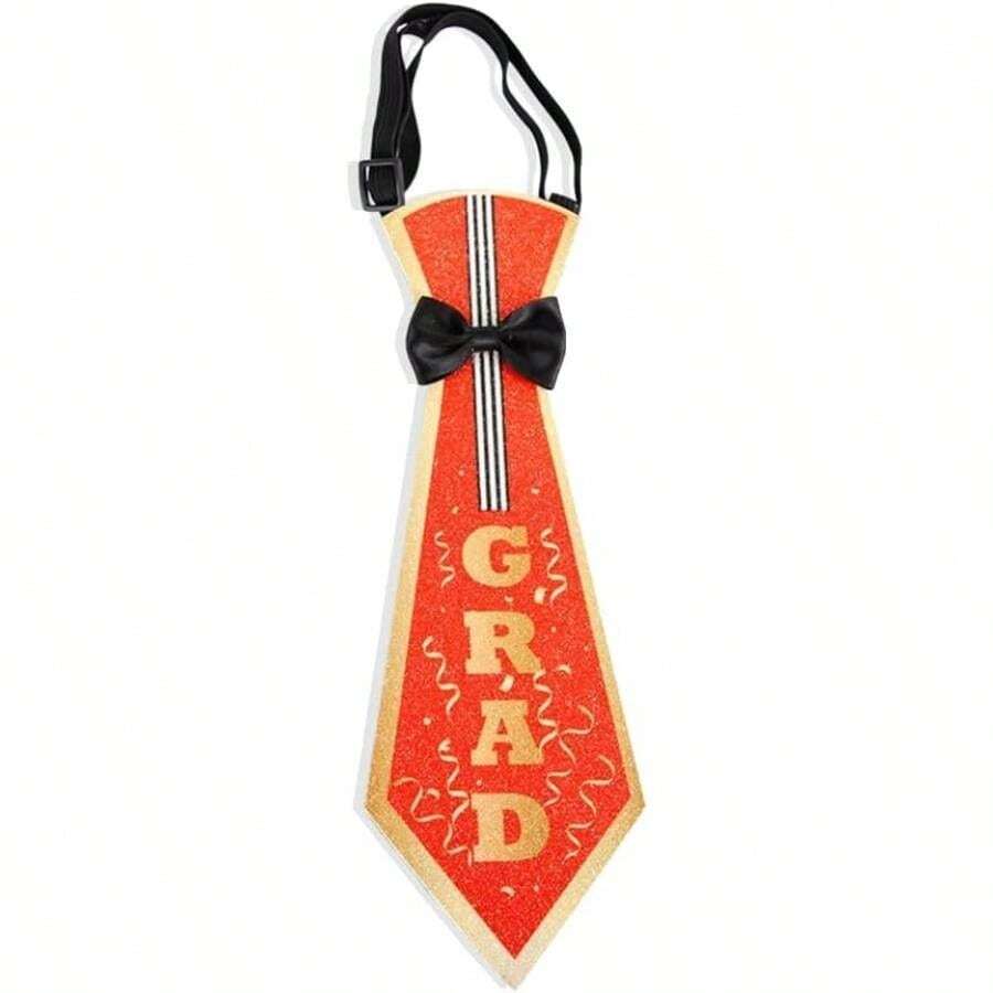 - Corbata ajustable para el cuello, con estampado de estrellas, para fiestas de graduacin y uniforme escolar - Estilo naranja GRAD - Ver 1