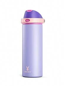 Meoky 24oz Vacuum Insulated Water Bottle with 2-in-1 Straw and Spout Lid, Insulated Cup, Keep Cold 24H, Leak-Proof, Fits in Car Cup Holder, Stainless Steel Tumbler for Sports, Travel, and School - 紫粉紅色 - 查看 7