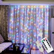 USB Powered Decorative Curtain String Lights, 8 Lighting Modes, Remote Control, Suitable For Valentine's Day, Eid Al-Fitr, Christmas, Weddings, Parties, Birthdays, New Year Decoration