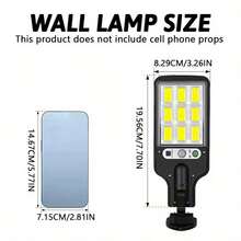 1pc High Power Solar Wall Light, All-Year-Round Bright Outdoor Waterproof Lighting Fixture, Suitable For Yard, Villa, Patio Illumination, Exterior Wall Decor, Providing Powerful Lighting Coverage For Various Scenarios And Stable Illumination Throughout The Year - Black - View 9