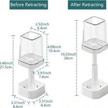 Toothbrush Holder With Cup/Cover, 3 Slots Toothpaste Holder Stand For Bathroom Countertop Plastic Storage Organizer For Toothbrushes, Electric... - trắng - Xem 3
