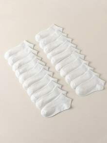 5/10/20 Đôi tất trắng cổ ngắn cho trẻ em, tất thể thao, tất trẻ em, thoáng khí, thoải mái, mềm mại, thích hợp cho mặc hàng ngày/chạy bộ/mặc thường ngày, phù hợp cho bé trai và bé gái từ 1-16 tuổi. - Nhiều màu - Xem 3