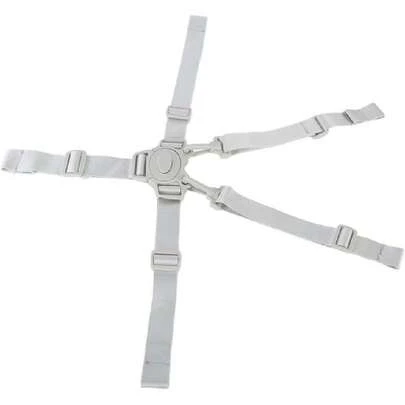Arnés de  para Bebés de 5 Puntos, Correas para Sillas Altas Arnés de  Ajustable de 5 Puntos Arnés de  para Bebés con Hebilla para Sillas Altas, (Correa de 5 puntos con botón gris),36640601