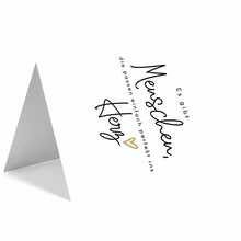 1 tấm thiệp chúc mừng ấm áp kiểu Đức – Nền trắng tối giản, chữ viết tay trang nhã với điểm nhấn là trái tim nhỏ màu vàng, thông điệp chân thành bằng tiếng Đức: "Có những người đơn giản là hoàn toàn phù hợp với trái tim bạn". - Nhiều màu - Xem 2